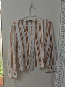 Striped Button-Up Blouse