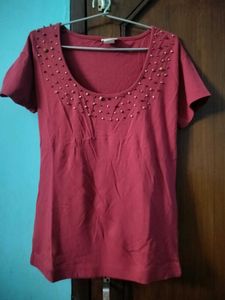 Embellished Short Sleeve Top