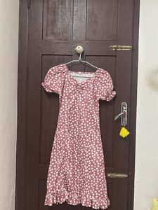 Floral Print Puff Sleeve Midi Dress