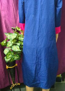 Vibrant Pink &amp; Blue Kurta contras colour