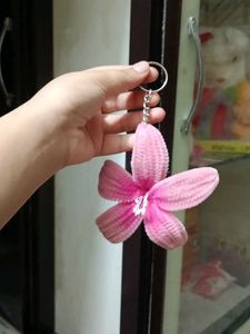 Pink Flower Keychain