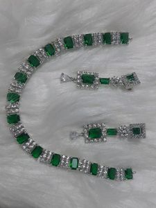 AD Green Diamond Necklace Set