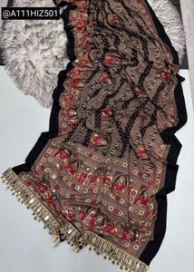 Beautiful Ajrakh Saree with Mirror Work