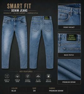 Smart Fit Blue Denim Jeans