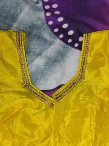 Yellow Saree with Embellished Blouse