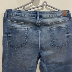 Bare Denim Stylish Blue Jeans with Side Stripe