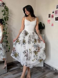 Floral Printed Flowy Midi Skirt