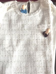 Elegant White Tweed Blouse