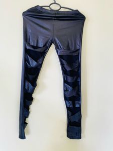 Cutout Faux Leather Leggings