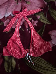 Red Polka Dot Bikini Top