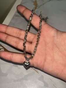 heart shaped cute silver jewellery set