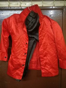 Boy's Red Shirt &amp; Suspenders Outfit