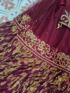 Exquisite Maroon Embroidered Lehenga Choli