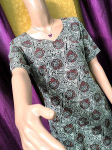 Grey Floral Print Kurta