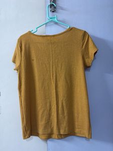 Mustard Ribbed Knit Top