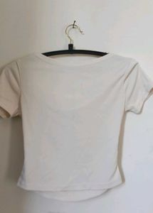 Cream Cowl Neck Top