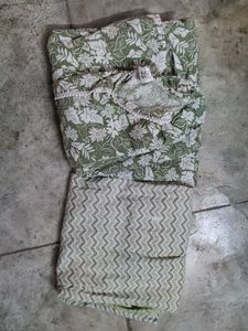 Green Floral Kurta Set with Palazzo Pants