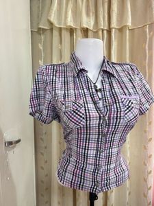 Cute Plaid Button-Up Shirt