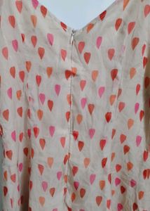 Sheer Pink &amp; Orange Print Mini Dress