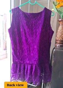 Purple Lace Peplum Blouse