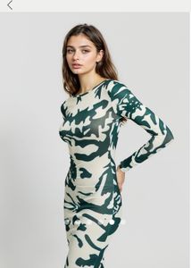 Unique Green &amp; Cream Bodycon Dress