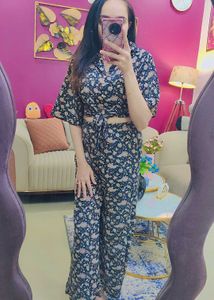 Women's Black Floral Co-ord Set