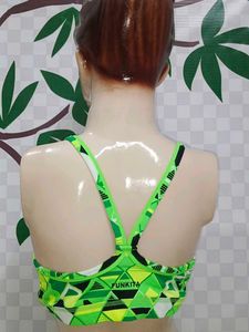 (400)Geometric Print Sports Bra