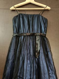 Navy Blue Net &amp; Satin Dress 🤩