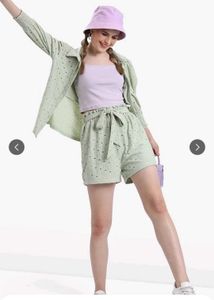 ✨Light Green Eyelet Puff Sleeve Shirt🤩