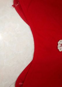 Red Lace-Trim Top