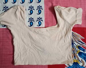 Ribbed Square Neck Crop Top