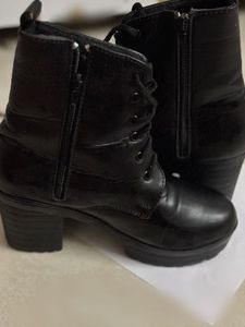 Black Lace-Up Combat Boots
