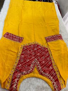 Designer Embroidered Red &amp; Yellow Blouse