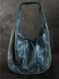 Rare Python Skin Leather Hobo Bag