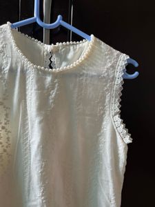 Elegant White Broderie Anglaise Dress