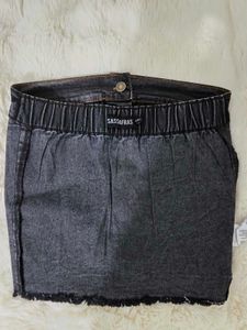 Black Denim mini croptop