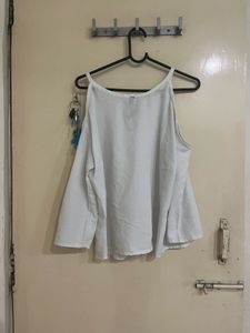 Elegant White Cold Shoulder Top