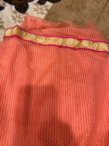Elegant Pink Embroidered Saree