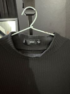 Chic Black &amp; Khaki Pleated Dress