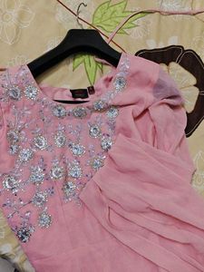 Stunning Embellished Pink Ethnic Gown
