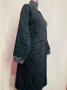 Long Black Quilted Coat lenth 38