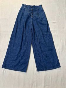 Wide Leg High Waist Denim Pants