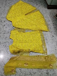Sparkling Yellow Sharara Set