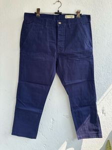 Classic Navy Blue Cotton Pants
