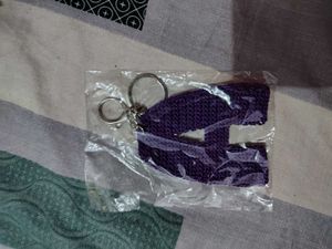 Handmade Purple "H" Keychain