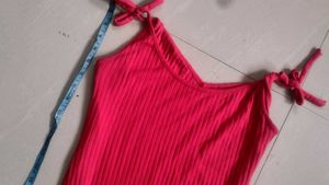 Vibrant Ribbed Tunic Top