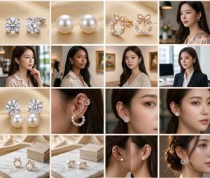 🎀(3)COMBO🎀SPARKLING STUD EARRINGS SET