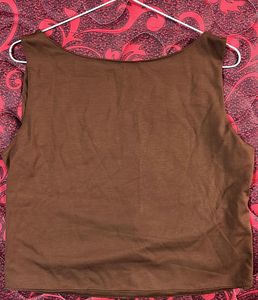 SHEIN Brown Backless Top