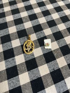 Gold Tone Om Pendant &amp; Stud