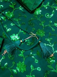 Stunning Emerald Green Kurta Set with Sequins